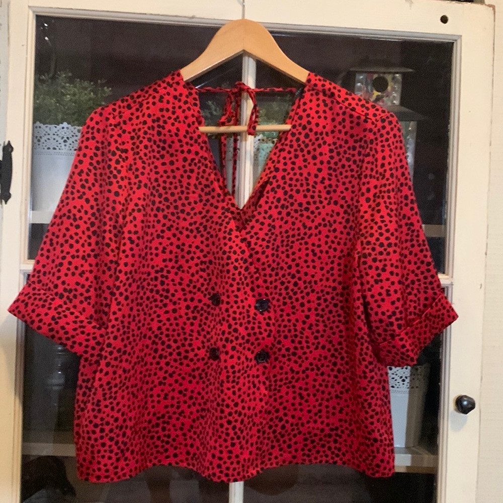 🌿3/$20 Dynamite Blouse with a cheetah print - Picture 9 of 9